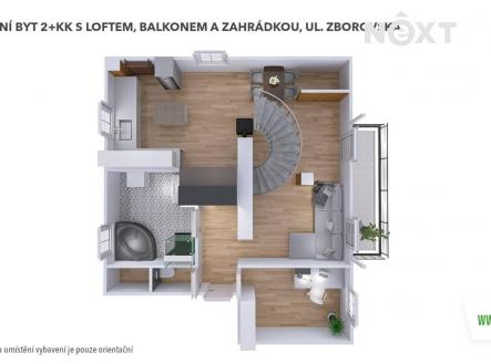 Pronájem bytu, 2+kk, 83 m²