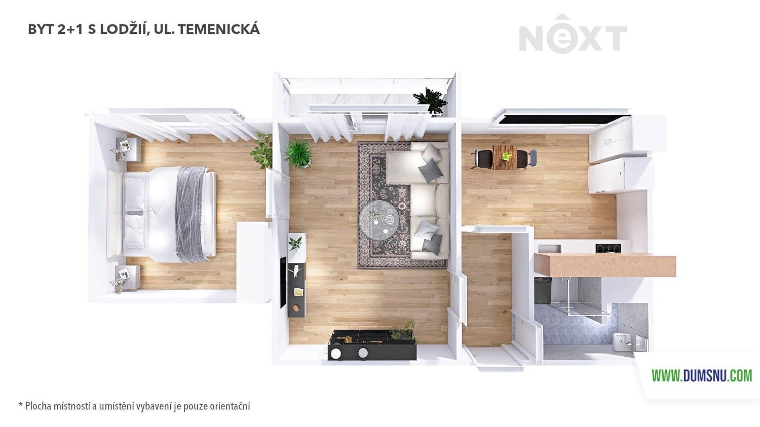 Pronájem byt 2+1, 43㎡