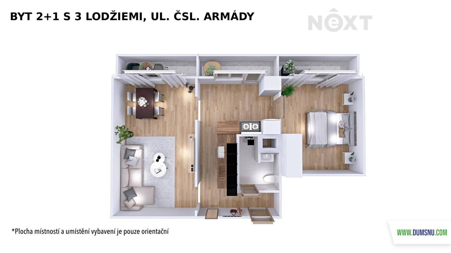 Prodej byt 2+1, 56㎡