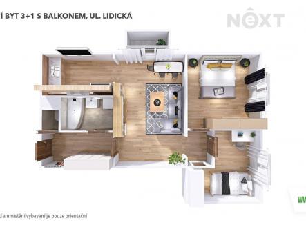 Pronájem bytu, 3+1, 60 m²