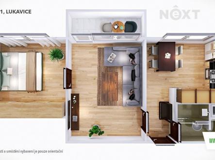 Pronájem bytu, 2+1, 44 m²