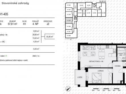 Prodej bytu, 2+kk, 58 m²