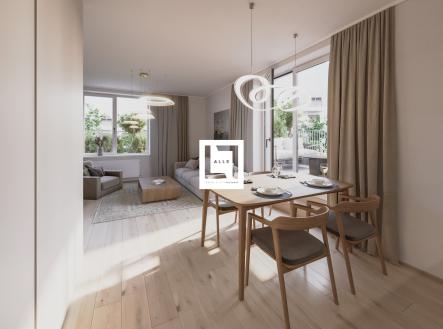 obývací pokoj D5_1_03 2 | Prodej bytu, 2+kk, 54 m²