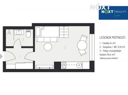 Pronájem bytu, 1+kk, 24 m²