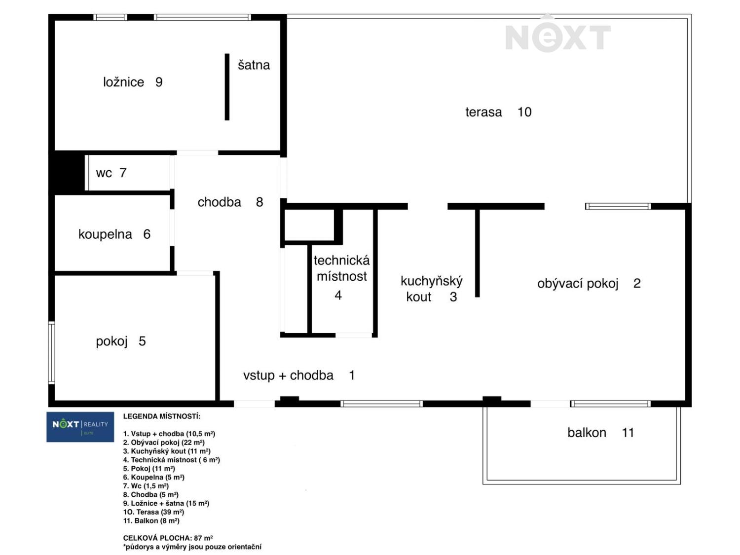 Pronájem byt 3+kk, 87㎡