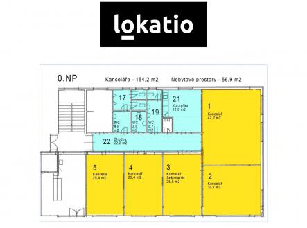 Plan | Pronájem - kanceláře, 211 m²