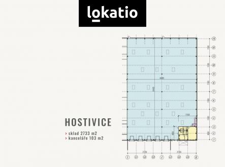 Hostivice 2733G - plan | Pronájem - komerční objekt, sklad, 2 733 m²