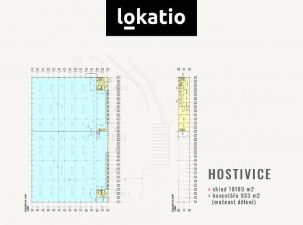 Hostivice 11122E - plan | Pronájem - komerční objekt, sklad, 10 189 m²