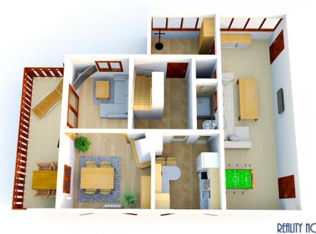 3D Stříbrná Skalice chata 1.NP.jpg | Prodej - chata/rekreační objekt, 136 m²