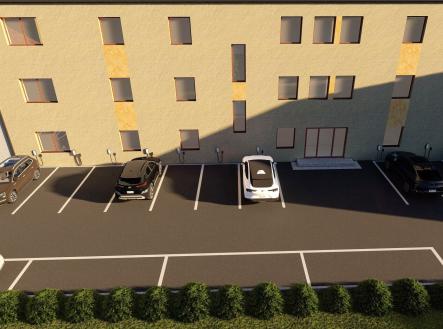 Vizual. parkovací místu u domu | Prodej bytu, 2+kk, 47 m²