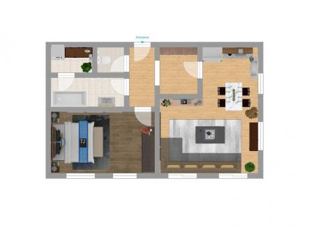půdorys bytu | Prodej bytu, 3+kk, 81 m²