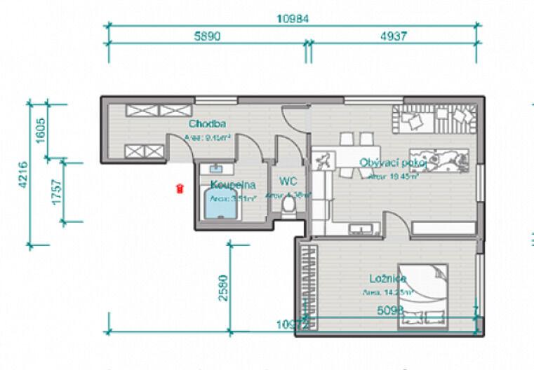 Prodej bytu 2+KK v Jablonném v Podještědí