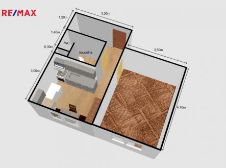 pudorys-3d-22.png | Pronájem bytu, 1+1, 41 m²