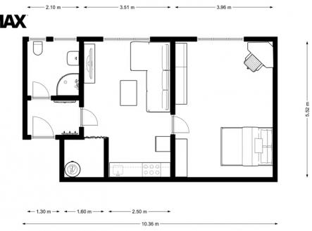 pudorys-2.jpg | Pronájem bytu, 1+1, 57 m²