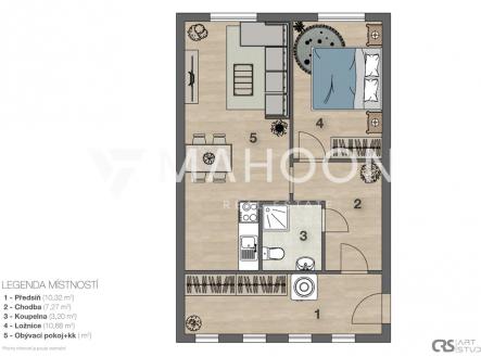 2d-layout-graficky.jpg | Pronájem bytu, 2+kk, 53 m²