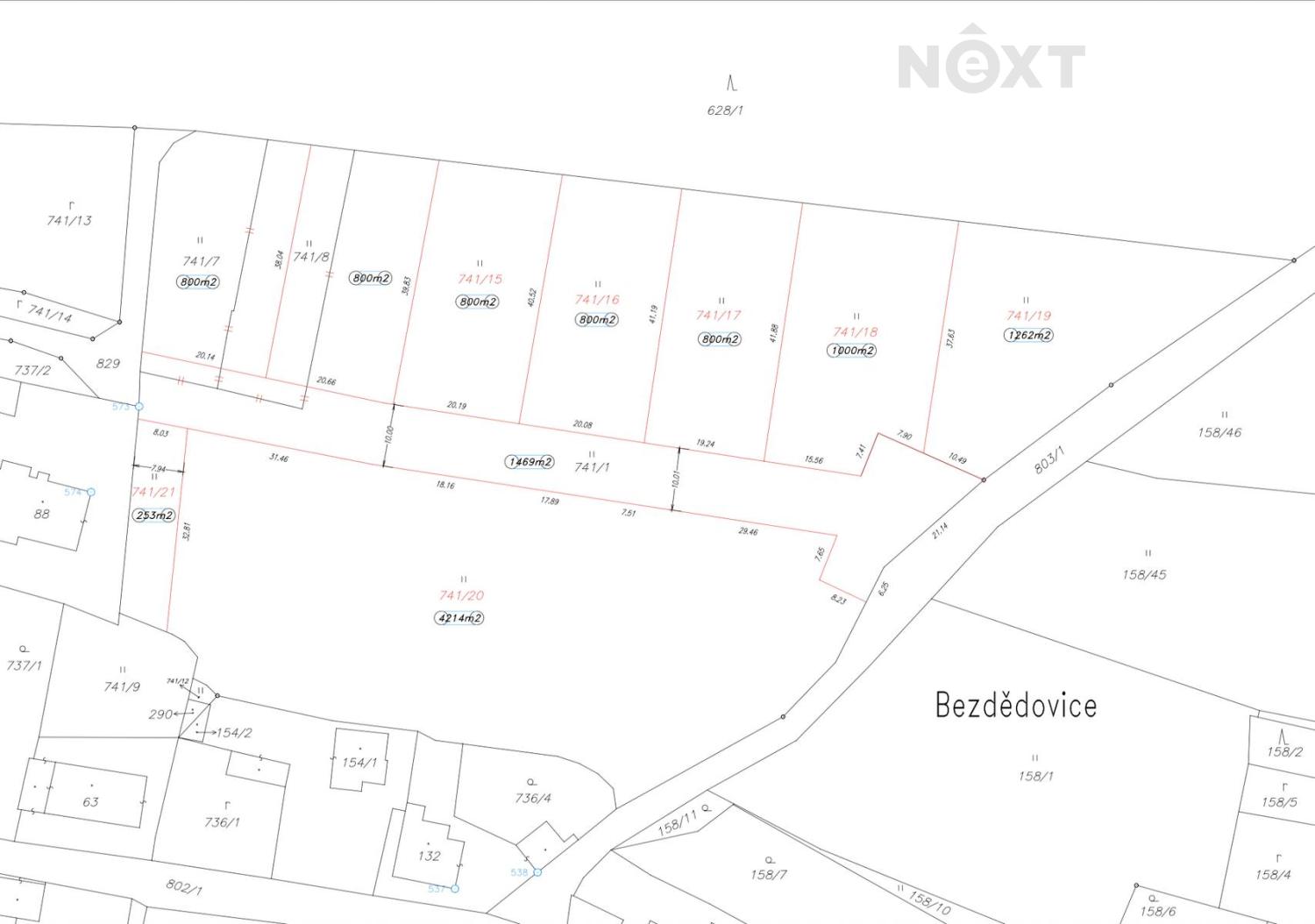 Prodej pozemek Bydlení, 800㎡