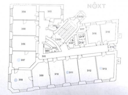 Pronájem - kanceláře, 20 m²