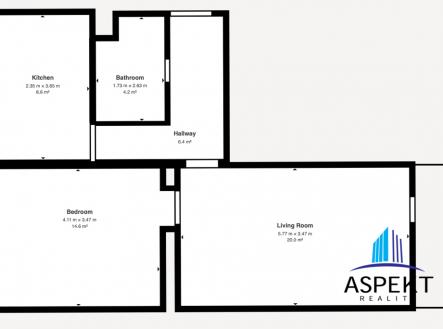 karanska-floorplan-clean.png | Prodej bytu, 2+1, 58 m²