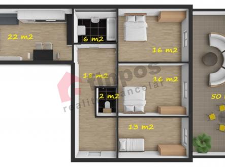 Prodej bytu, 4+kk, 93 m²