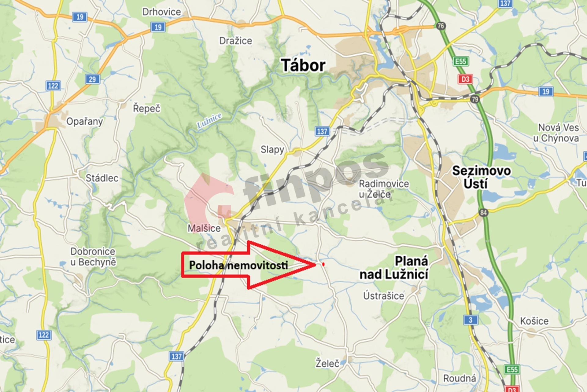 Stavební pozemek pro RD - 945 m2 - Maršov u Tábora