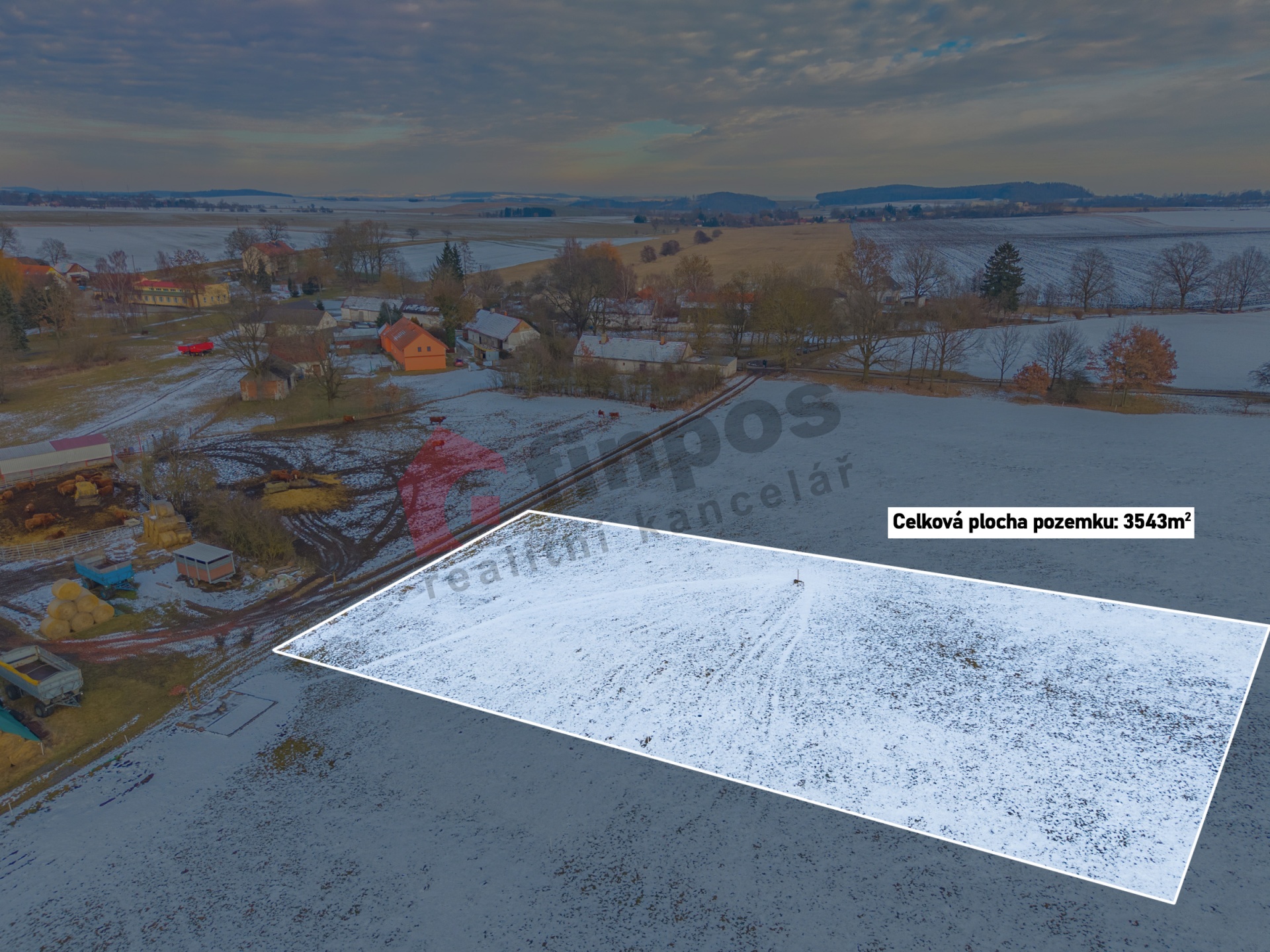 Orná půda 11920 m2 + Trvalý travní porost 3543 m2 obec  Svučice - Mišovice