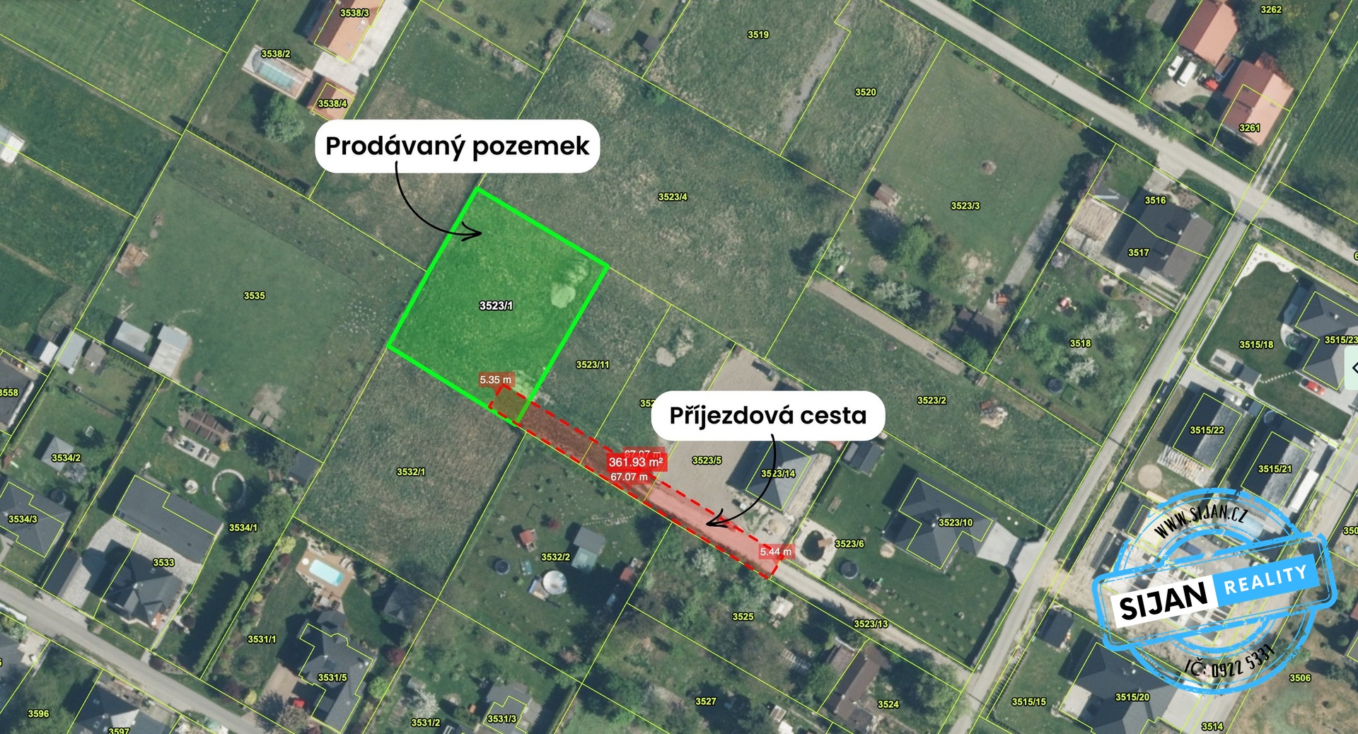 Prodávaný pozemek