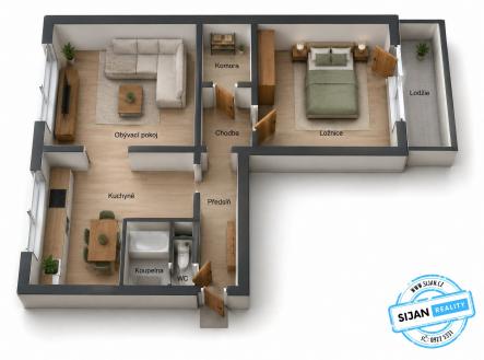 půdorys 3 | Prodej bytu, 2+1, 58 m²