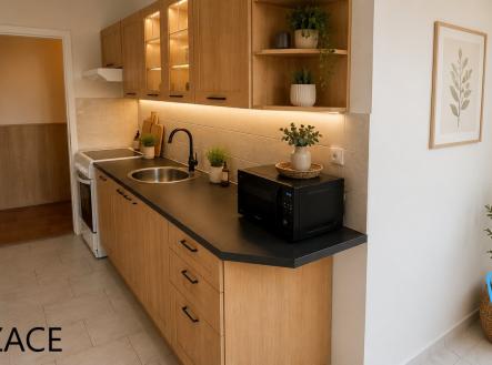 Kuchyně vizualizace | Prodej bytu, 2+1, 58 m²