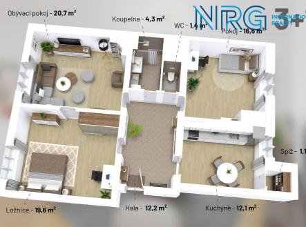 Prodej bytu, 3+1, 93 m²