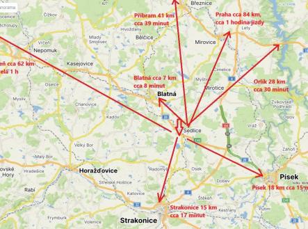 mapa vzdálenosti | Prodej - dům/vila, 370 m²