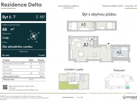 Karta bytu - 7 jpg.jpg | Prodej bytu, 1+kk, 45,3 m²