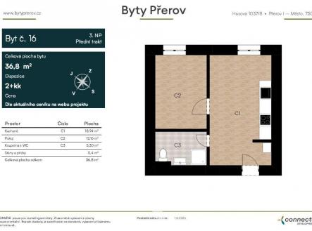 Byt č. 16.jpg | Prodej bytu, 2+kk, 37 m²