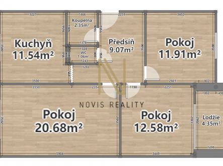 rozmery.jpg | Prodej bytu, 3+1, 69 m²