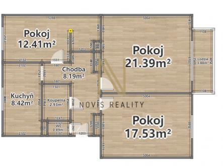 rozmery.jpg | Prodej bytu, 3+1, 71 m²