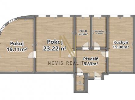 rozmery.jpg | Pronájem bytu, 2+1, 71 m²