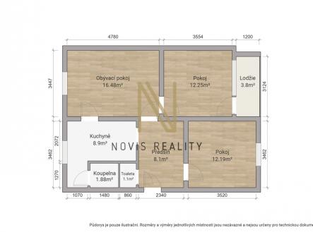 pudorys-borska-525.jpg.jpeg | Pronájem bytu, 3+1, 60 m²