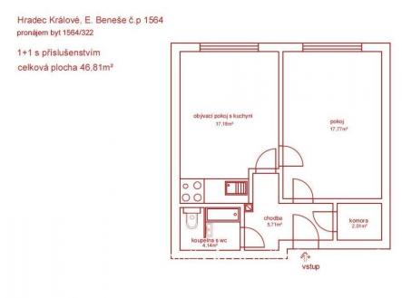 foto: 3 | Pronájem bytu, 1+1, 47 m²