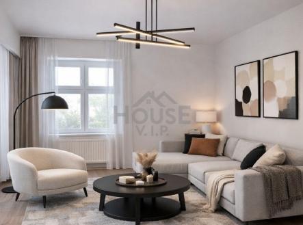 Vizualizace obývací pokoj | Prodej bytu, 3+1, 64 m²