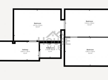 Půdorys | Prodej bytu, 3+1, 64 m²