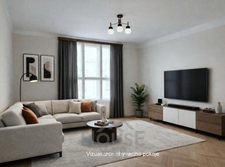 Vizualizace obývacího pokoje | Prodej bytu, 2+1, 59 m²