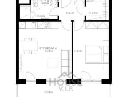 1.2.4. - 54,79 | Prodej bytu, 2+kk, 55 m²