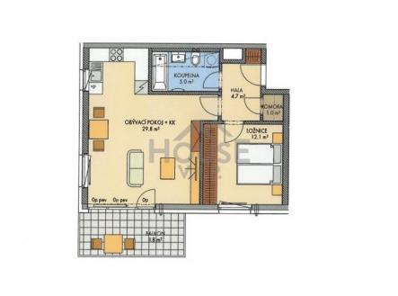 pudorys | Prodej bytu, 2+kk, 55 m²
