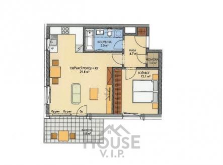pudorys | Prodej bytu, 2+kk, 55 m²