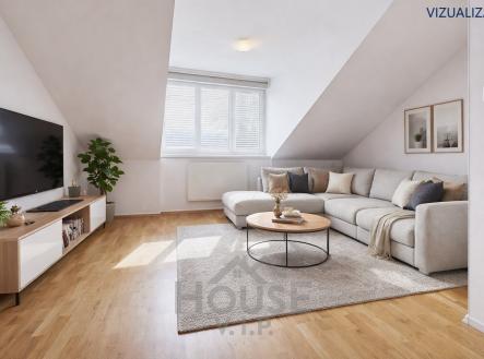 Vizualizace - obyvaci pokoj | Prodej bytu, 2+1, 57 m²