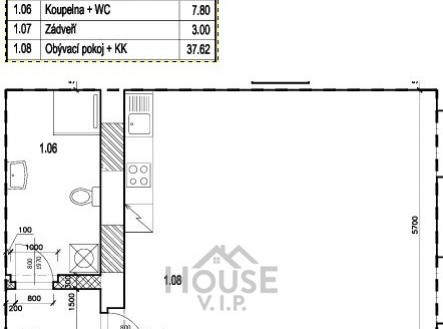 Floorplan2 | Prodej bytu, 1+kk, 52 m²