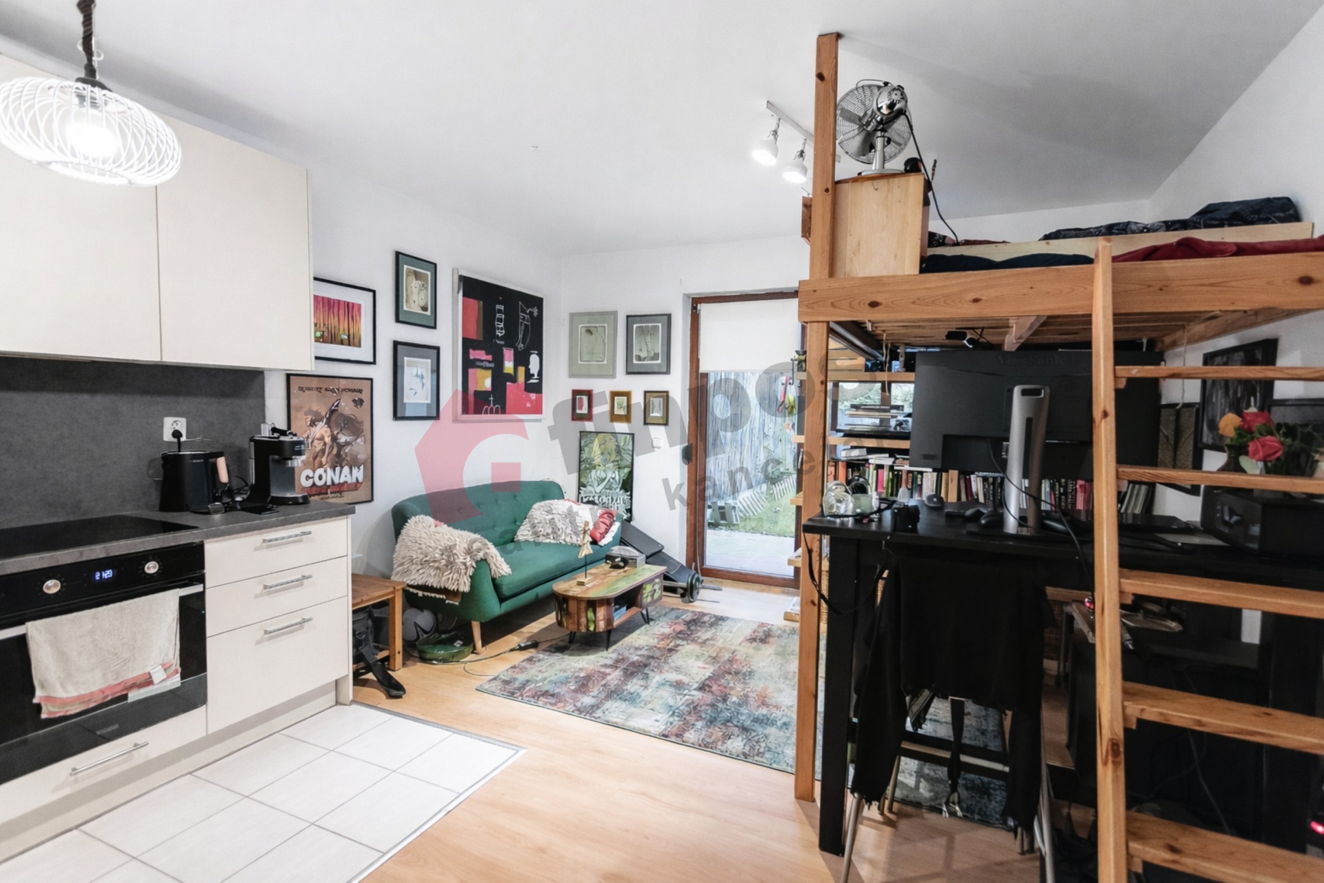 Pronájem bytu 1+kk s terasou a předzahrádkou, Jana Přibíka, Praha 9