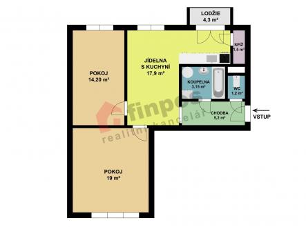 Prodej bytu, 3+kk, 62 m²