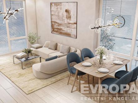obývák-jídelna s dřevěná podlaha | Prodej bytu, jiný, 85 m²