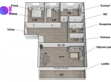 pudorys-jablunkov.jpg | Prodej bytu, 3+1, 76 m²