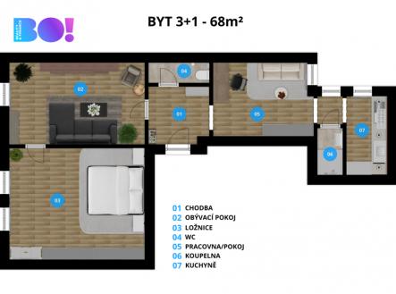 1.png | Prodej bytu, 3+1, 68 m²